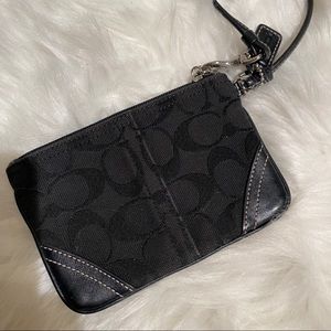COACH Black large C wristlet